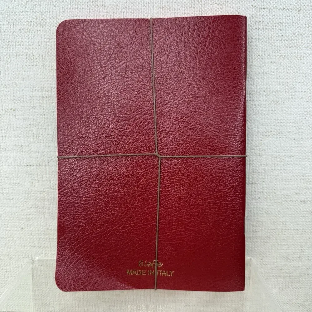NEW Bieffe Handmade Journal Notebook Made in ITALY 3 Pack Red Leather New